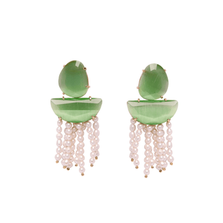 AYLA in green Cat's eye stone - Maison OrientChadia HamatiMaison OrientEarring
