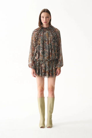 BAMBI DRESS / BROWN SHAWL PATTERN - Maison OrientNAIAMaison OrientClothing