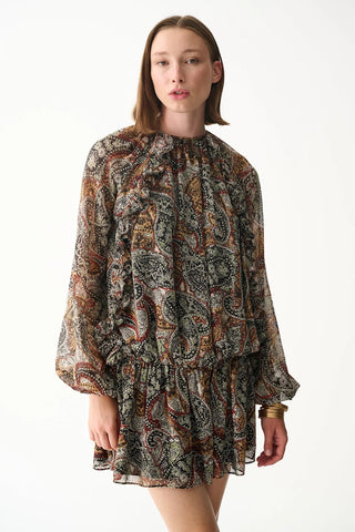 BAMBI DRESS / BROWN SHAWL PATTERN - Maison OrientNAIAMaison OrientClothing