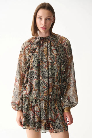 BAMBI DRESS / BROWN SHAWL PATTERN - Maison OrientNAIAMaison OrientClothing