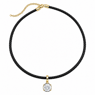 Black Leather Charm Choker - Maison OrientRomy CollectionMaison OrientNecklace