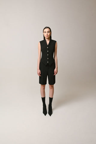 Black Vest W/Golden Buttons - Maison OrientDaloodMaison OrientClothing