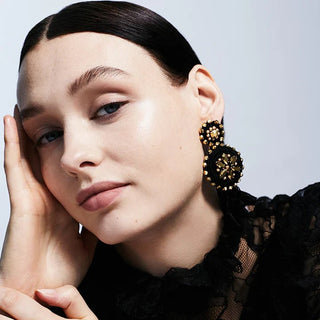 Black/Gold Flower Drops - Maison OrientPinar OzevlatMaison OrientJewelry
