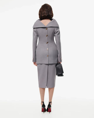 BLAZER DRESS WITH ВАСК FASTENING - Maison OrientKris MaranMaison OrientClothing