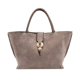 Boho Chic taupe suede medium tote bag - Maison OrientSerena UziyelMaison OrientTote Bag
