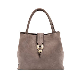 Boho Chic taupe suede medium tote bag - Maison OrientSerena UziyelMaison OrientTote Bag