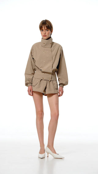 BOMBER JACKET WITH HIGH NECK - Maison OrientKris MaranMaison OrientClothing