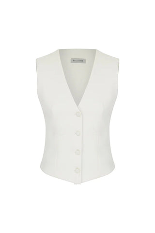 Brita Linen Vest in White - Maison OrientNazli CerenMaison OrientClothing