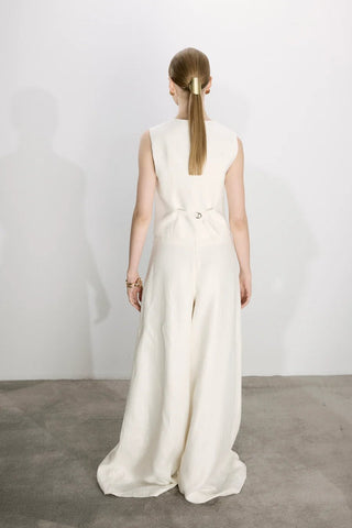 Brita Linen Vest in White - Maison OrientNazli CerenMaison OrientClothing