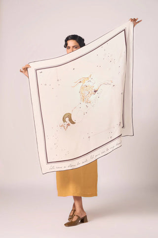 Capricorn Printed Satin Scarf - Maison OrientThe Summer HouseMaison OrientScarves