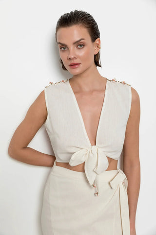 Carnation Cropped Blouse - Maison OrientLINOYAMaison OrientClothing