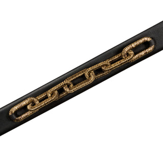 Catena black leather belt with adjustable buckle