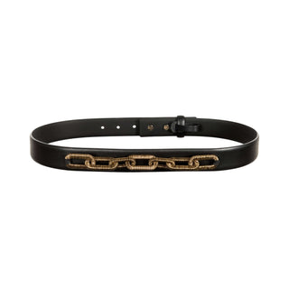 Catena black leather belt with antique gold chain - Maison OrientSerena UziyelMaison OrientBelt