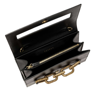 Catena black leather day-to-night bag - Maison OrientSerena UziyelMaison OrientClutch