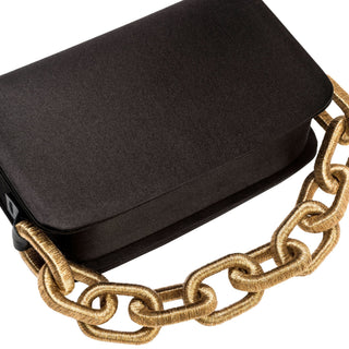 Catena black satin two-sided bag - Maison OrientSerena UziyelMaison OrientClutch