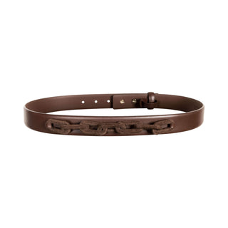 Catena brown leather and suede belt - Maison OrientSerena UziyelMaison OrientBelt