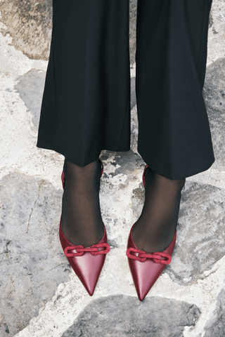 Catena burgundy leather slingback pump - Maison OrientSerena UziyelMaison OrientSlingback Pump