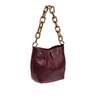 Catena burgundy leather small shoulder pouch - Maison OrientSerena UziyelMaison OrientShoulder Bag