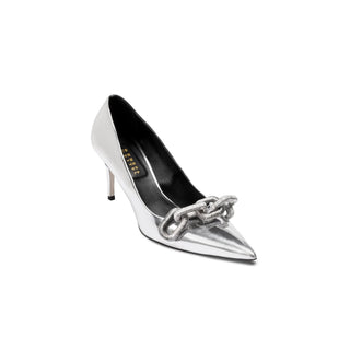 Catena silver leather high-heel pump - Maison OrientSerena UziyelMaison OrientPump