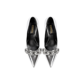 Catena silver leather high-heel pump - Maison OrientSerena UziyelMaison OrientPump
