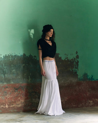 Chiffon Dupatta Draped Top - Maison OrientSZABO SIHAGMaison OrientShirts & Tops