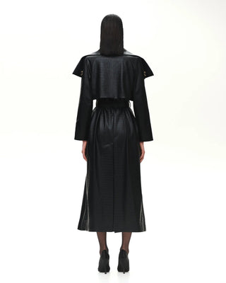 CROCO EMBOSSED BUCKLE TRENCH - Maison OrientKris MaranMaison OrientClothing