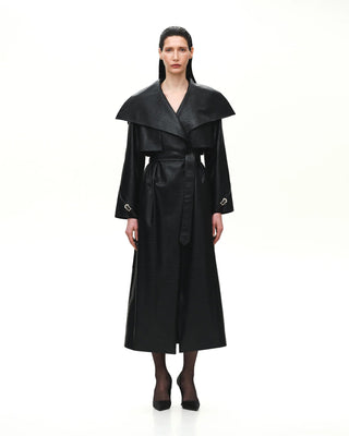 CROCO EMBOSSED BUCKLE TRENCH - Maison OrientKris MaranMaison OrientClothing