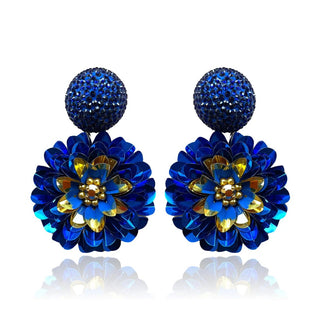 Dark Blue Dahlia Earrings Sapphire - Maison OrientPinar OzevlatMaison OrientJewelry