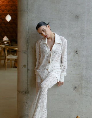 DELLA Knit Cotton Crochet Pant Set - Maison OrientMAETMaison OrientSet