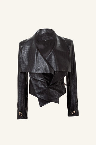DOUBLE JACKET IN CROCO EMBOSSED LEATHER - Maison OrientKris MaranMaison OrientClothing