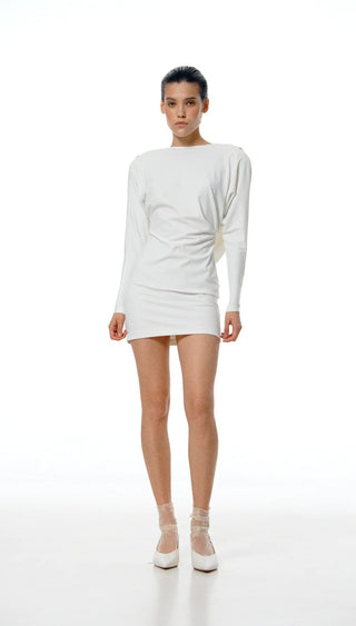 DRAPED DRESS WITH BACK COLLAR - Maison OrientKris MaranMaison OrientClothing