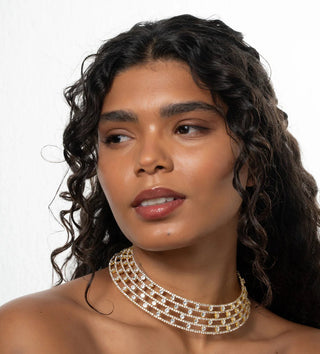 ECHO CHOKER YELLOW GOLD AND WHITE - Maison OrientTALITAMaison OrientJewelry