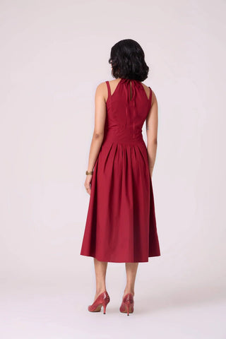 Ellaria Embroidered Red Midi Dress - Maison OrientThe Summer HouseMaison OrientDresses