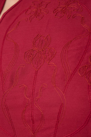 Ellaria Embroidered Red Midi Dress - Maison OrientThe Summer HouseMaison OrientDresses