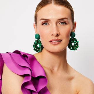 Emerald Green Petite Yasmine Hoops Earrings - Maison OrientPinar OzevlatMaison OrientJewelry