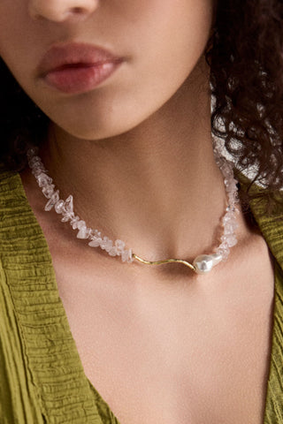 ÉNA Necklace with quartz - Maison OrientALARÁMaison OrientNecklace