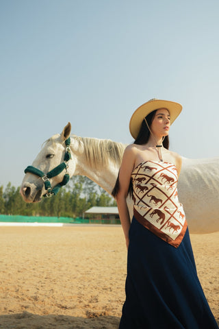 Equine Squares Large Scarf - Maison OrientNeightivMaison OrientScarves