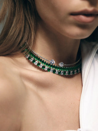 ESOTERIC CHOKER EMERALD AND WHITE - Maison OrientTALITAMaison OrientJewelry