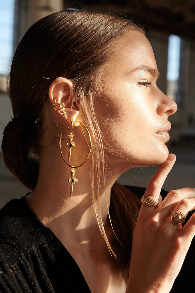 ESPADA EARRINGS - W/GRANDE HOOP - Maison OrientBodhitaMaison OrientJewelry