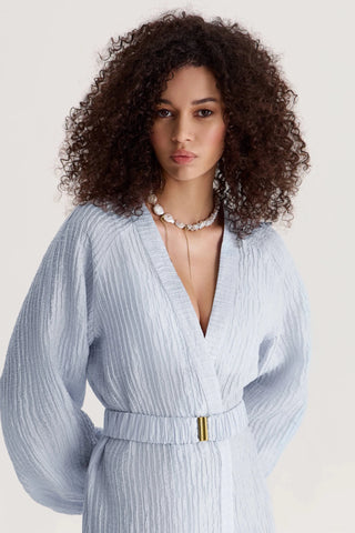 Evia Wrap Dress in Sky Blue - Maison OrientALARÁMaison OrientClothing