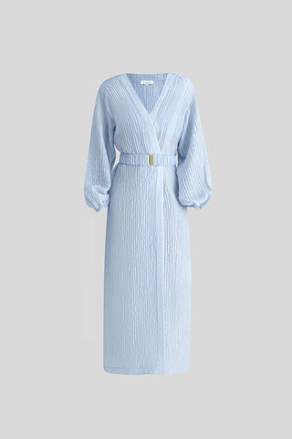 Evia Wrap Dress in Sky Blue - Maison OrientALARÁMaison OrientClothing