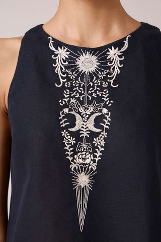 Evora Black Embroidered Top - Maison OrientThe Summer HouseMaison OrientShirts & Tops