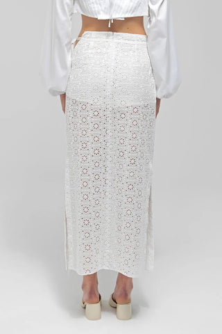FAYE White See Through Midi Slit Skirt - Maison OrientMAETMaison OrientSkirt