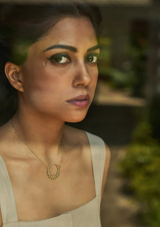 Floral Crescent Necklace - Maison OrientNe NepalMaison OrientJewelry