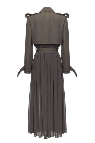 Freja Mushroom Grey Detachable Trench - Maison OrientMATTERSMaison OrientClothing