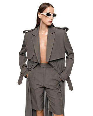 Freja Mushroom Grey Detachable Trench - Maison OrientMATTERSMaison OrientClothing
