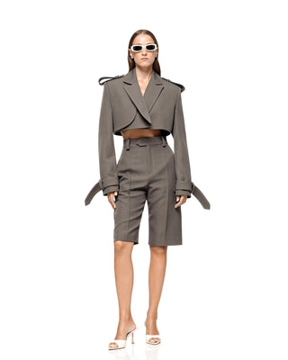 Freja Mushroom Grey Detachable Trench - Maison OrientMATTERSMaison OrientClothing