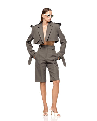 Freja Mushroom Grey Detachable Trench - Maison OrientMATTERSMaison OrientClothing
