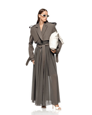 Freja Mushroom Grey Detachable Trench - Maison OrientMATTERSMaison OrientClothing