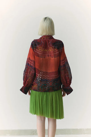 Gathered Cotton Odhani Shirt - Maison OrientSZABO SIHAGMaison OrientShirts & Tops